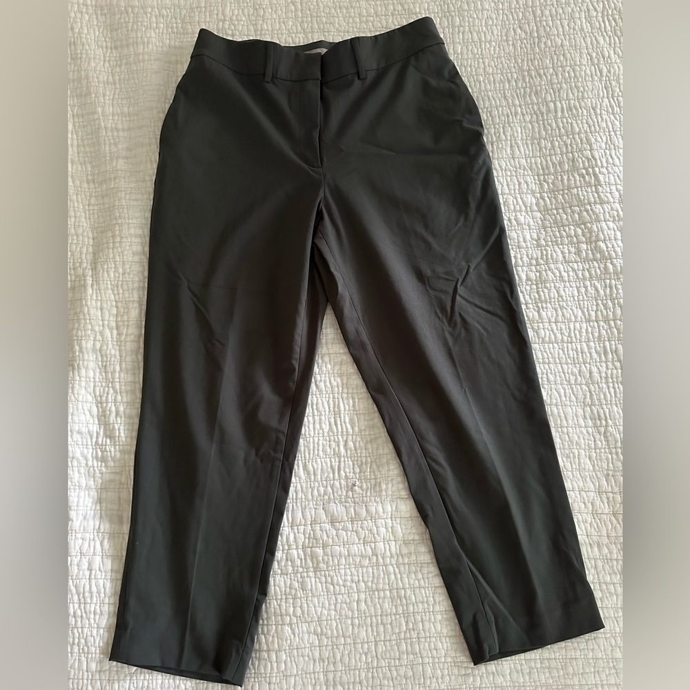 H&M Pants Womens Size 18 Mid Rise Straight Leg Stretch Comfort Waist Pants Green
